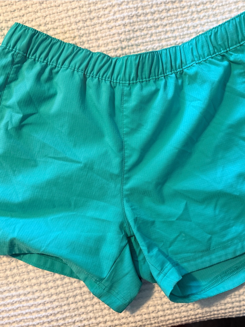 Women’s Athletic Shorts in Teal Green with Elastic Waist